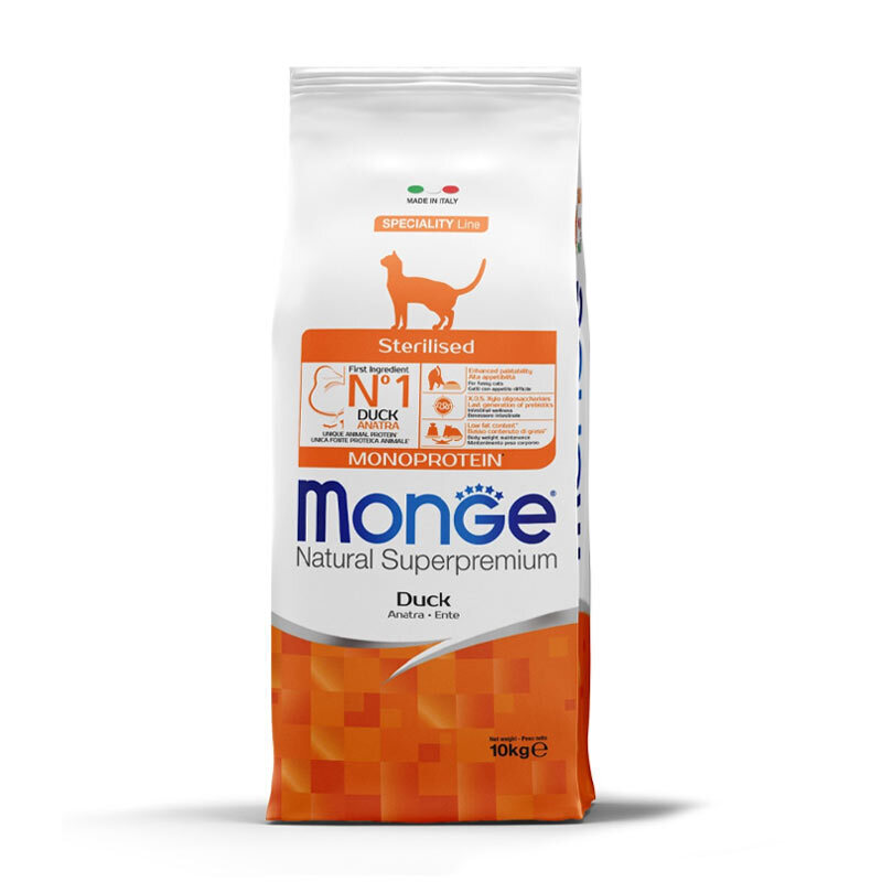 غذای خشک گربه عقیم شده مونژه طعم اردک 1.5kg