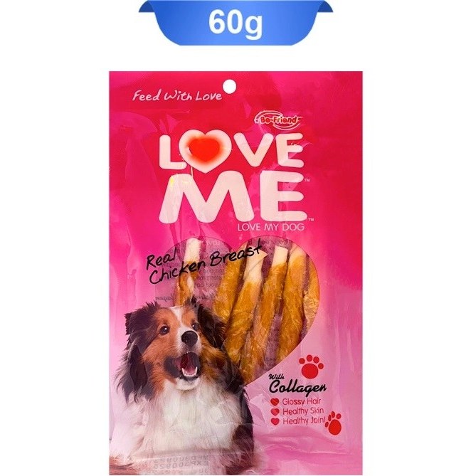 تشویقی سگ لاومی مدادی مرغ دورپیچ 60 گرم