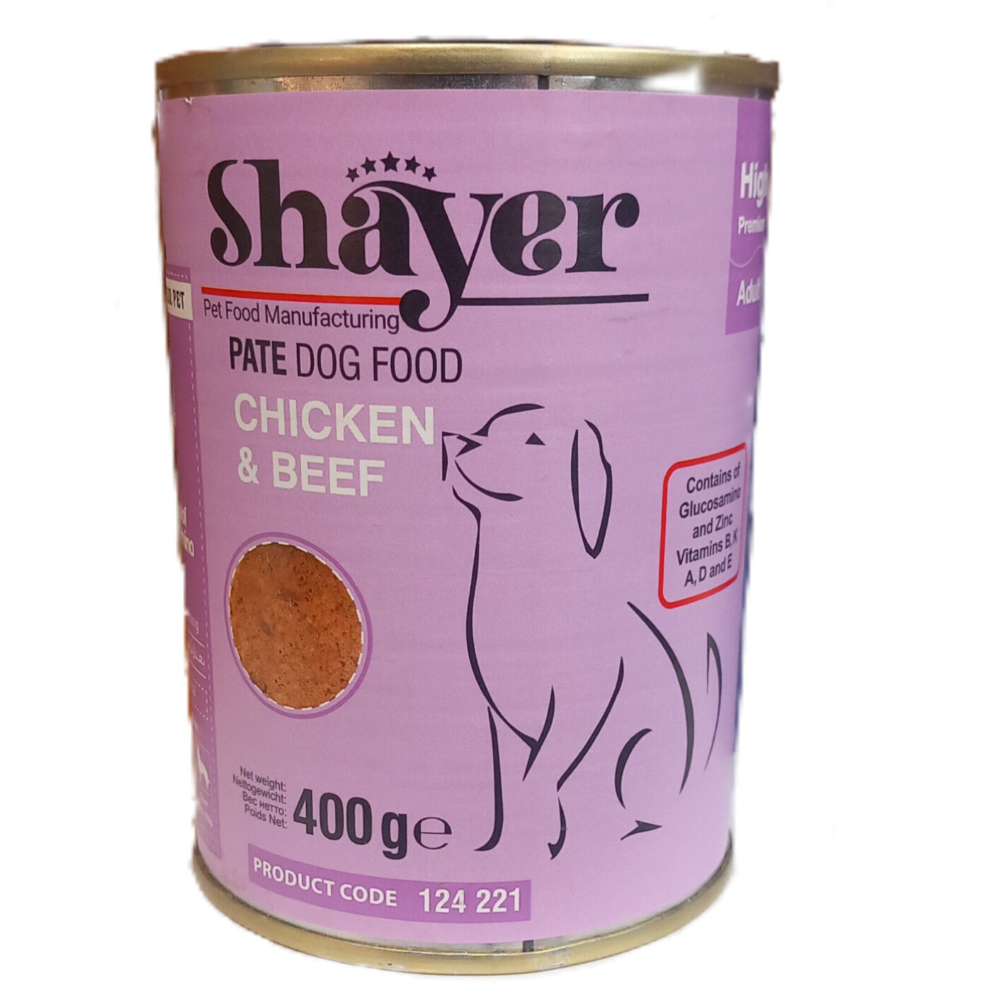 کنسرو سگ شایر پته مرغ و گوشت 400 گرم