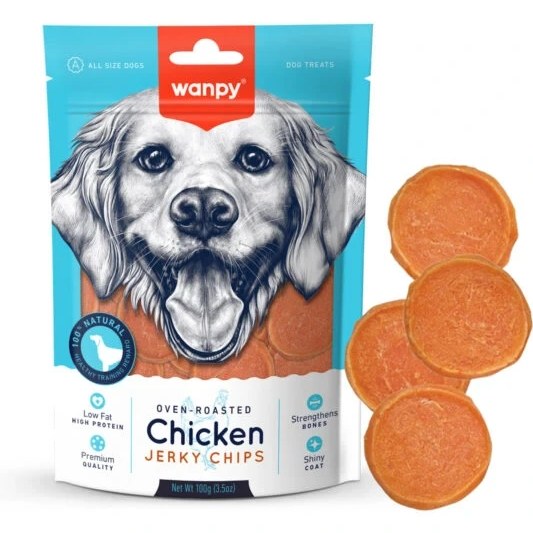 تشویقی سگ ونپی مدل چیپس با طعم مرغ wanpy Chicken Jerky Chips