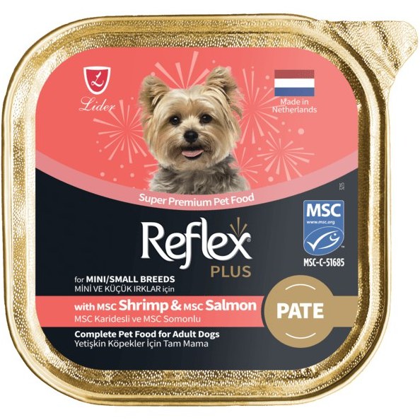 ووم سگ  رفلکس پلاس پته طعم ماهی سالمون و میگو