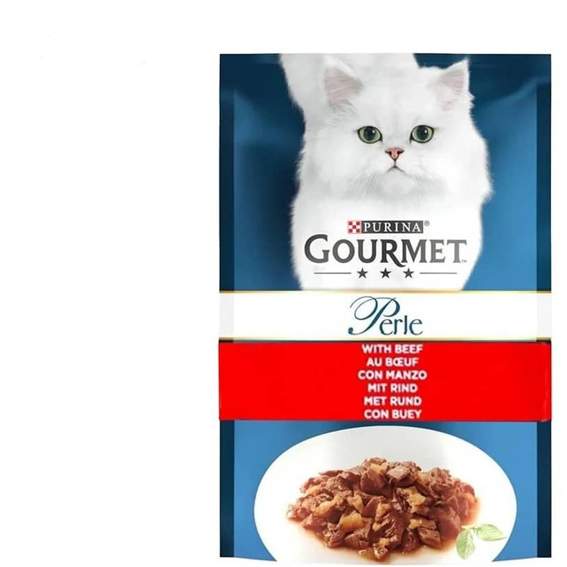 پوچ گورمت گربه طعم گوشت گاو در سس ترک 85 گرم