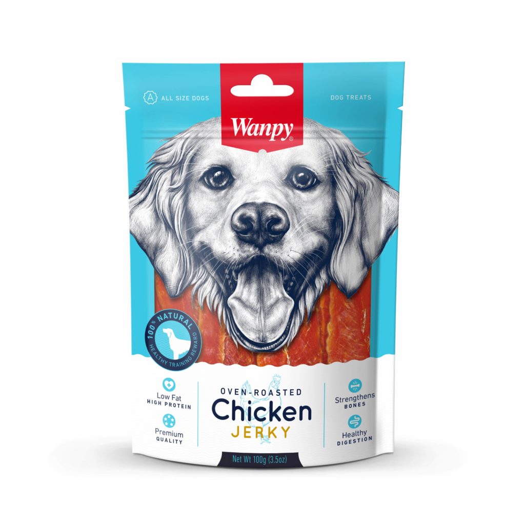 تشویقی سگ ونپی طعم مرغ ۱۰۰ گرم Chicken Jerky Strips Wanpy