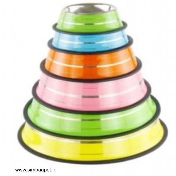 ظرف آبخوری و غذا خوری سگ و گربه  استیل رنگی