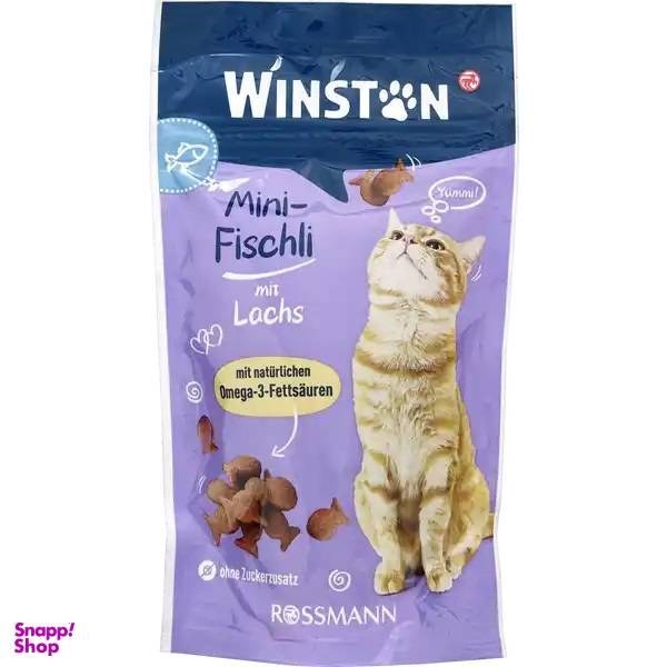 تشویقی مغزدار گربه وینستون 50 گرمی با طمعم ماهی دارای امگا 3