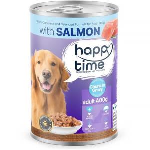 کنسرو سگ بالغ هپی تایم طعم سالمون چانکی 400 گرم