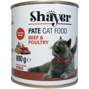 کنسرو گربه شایر پته گوشت قرمز و ماکیان 800 گرم