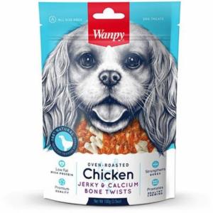 تشویقی سگ ونپی استخوان دور گوشت  طعم مرغ وزن 100 گرم wanpy Chicken Calcium Bone Twists