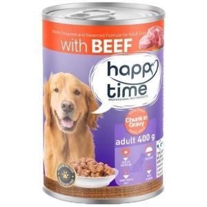 کنسرو سگ بالغ هپی تایم طعم گوشت چانکی 400 گرمی