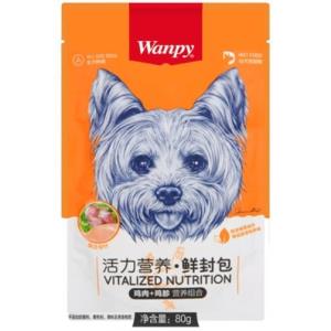 پوچ توله سگ ونپی طعم مرغ و جینسینگ 80 گرم