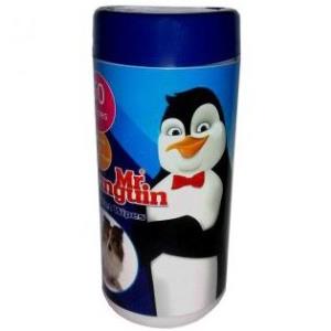 دستمال مرطوب سگ و گربه مدل استوانه ای 50 عددی مستر پنگوئن (mrpenguin) 