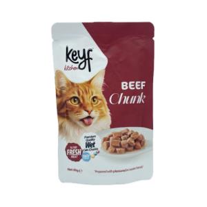 پوچ گربه keyf طعم بیف 85 گرم