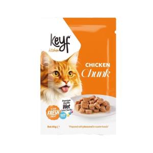 پوچ گربه keyf  طعم مرغ و 85 گرم