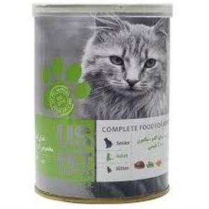 کنسرو گربه یو اس پت طعم مرغ و سالمون 400 گرم