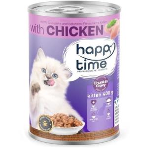 کنسرو بچه گربه هپی تایم طعم مرغ  400 گرم 