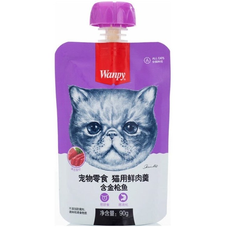 پودینگ گربه ونپی ماهی تن 90 گرم بنفش Wanpy