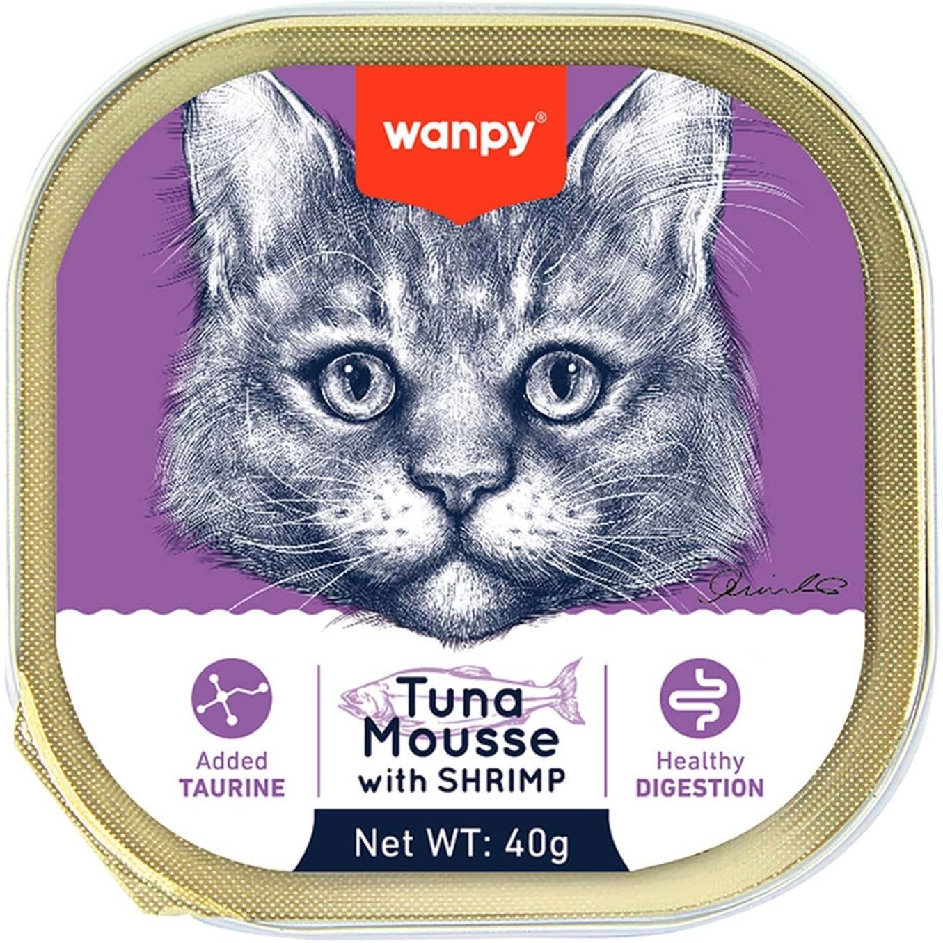 ووم گربه ونپی با طعم ماهی تن و میگو وزن 40 گرم