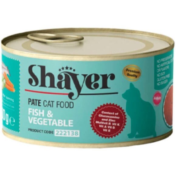 کنسرو گربه شایر پته ماهی و سبزیجات 200 گرم