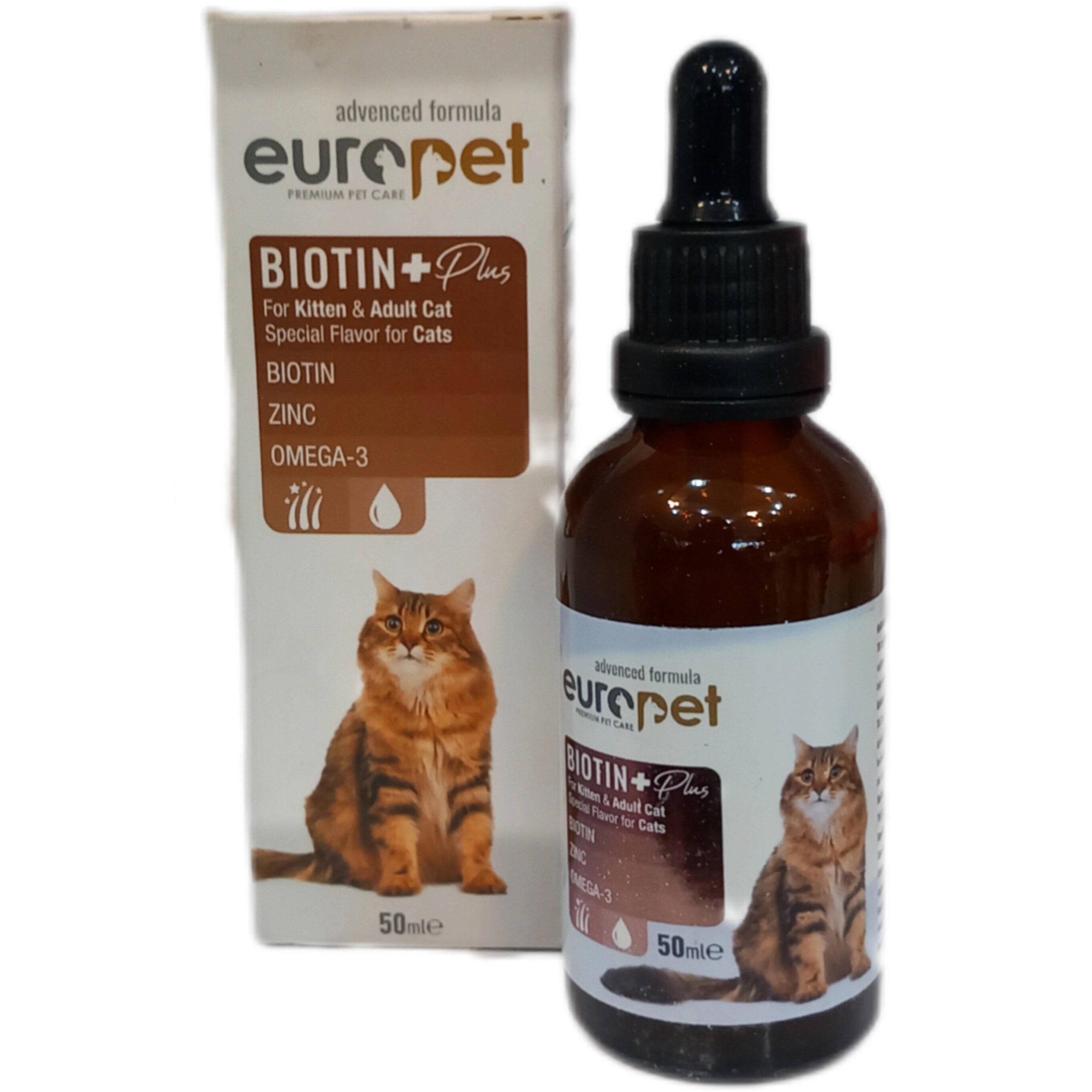 قطره بیوتین پلاس و زینک گربه یوروپت Europet Biotin