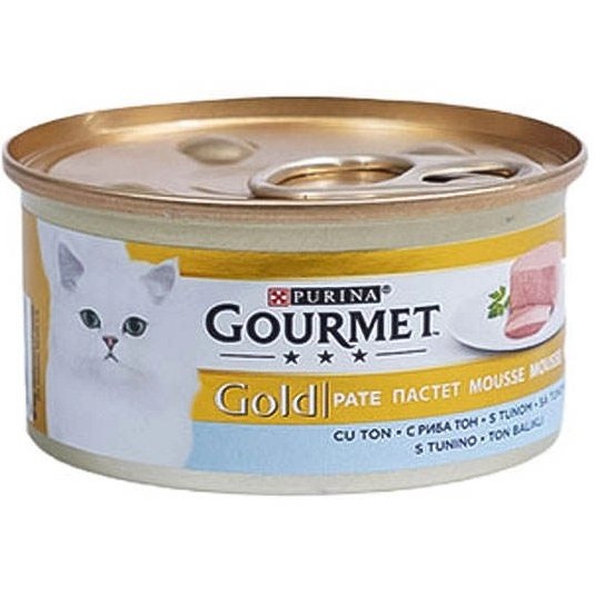 کنسرو غذای گربه گورمت طعم تن Gourmet Gold Tuna وزن ۸۵ گرم