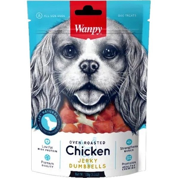 تشویقی سگ دمبلی ونپی طعم مرغ وزن 100 گرم Wanpy Chicken Jerky Dumbbells