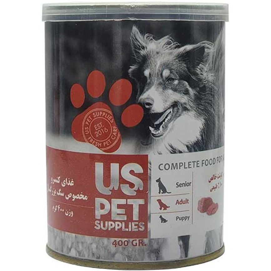 کنسرو یو اس پت سگ طعم گوشت گوساله 800 گرم