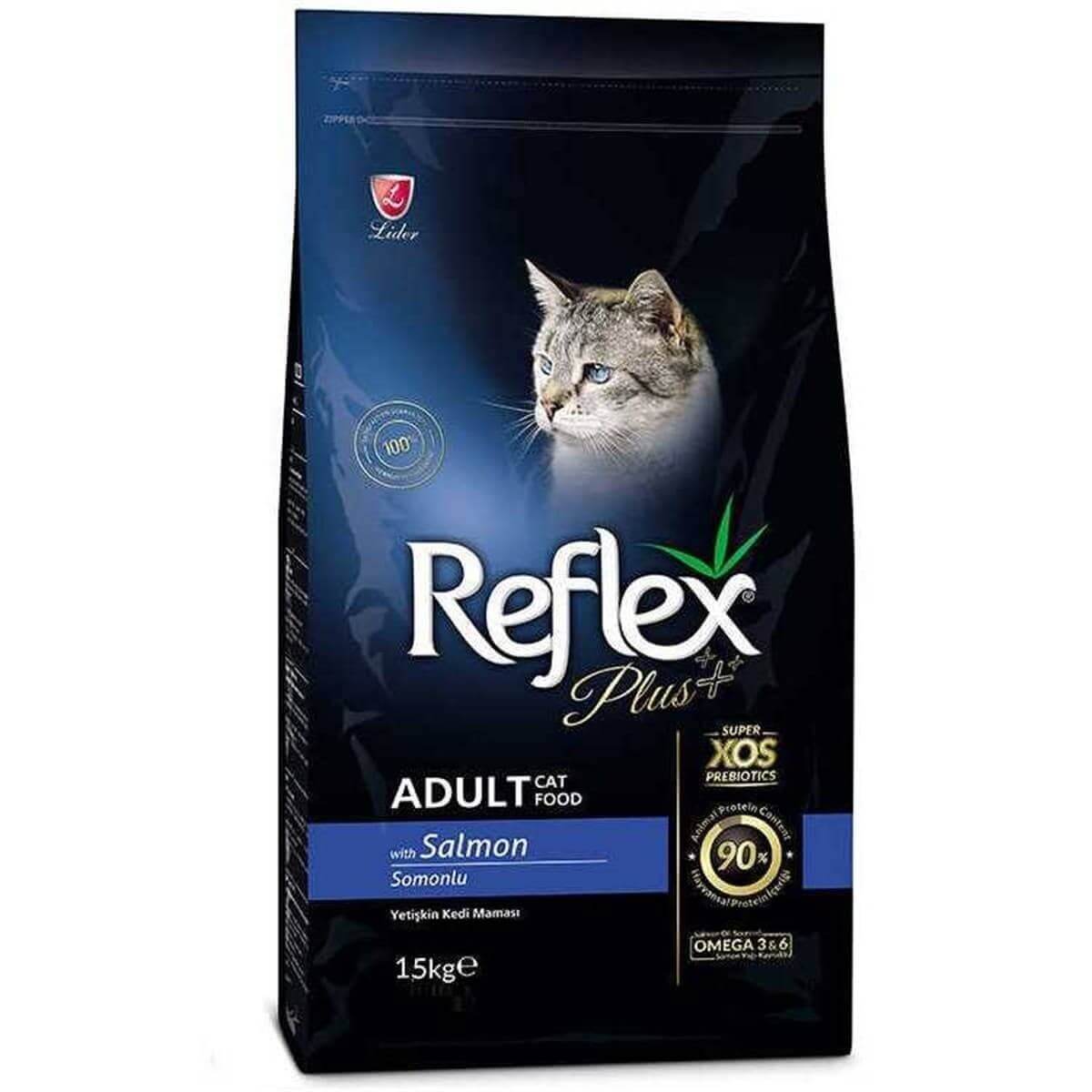   غذای خشک گربه بالغ با طعم ماهی سالمون رفلکس پلاس Reflex Plus Adult Salmon 1.5 kg