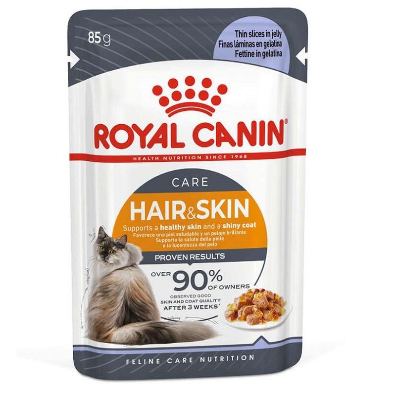 پوچ گربه هیر اند اسکین رویال کنین 85 گرم Royal Canin hair & skin