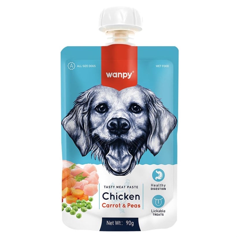 پودینگ سگ ونپی طعم مرغ و هویج و نخود 90گرم Wanpy